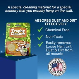 Sparkle Plenty Trophy Cleaner - Animal Trophy Mount Cleaner for Taxidermy Animals -Dry Cleaning Taxidermy Cleaning Kit -No Chemicals Deer Mount Cleaner Pack -Non Yellowing Dry Clean Sponge (Pack of 2)