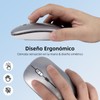 Mouse Inalámbrico, Raton Bluetooth Recargable de 2.4G Modo Dual, Mouse