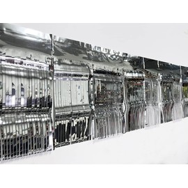 CareCheer 3 Pack 10 Feet Foil Fringe Garland Shiny Metallic Wall Hanging Drapes Tassel Skirting Decorations Supplies for Parade Float Trailer Mardi Gras Party Birthday Wedding (Silver)