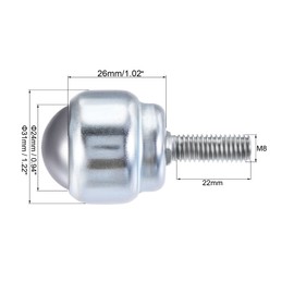 sourcing map Ball Transfer Bearing Unit 24mm 66Lbs Carbon Steel Bolt-fixing Type for Transmission Pack of 4