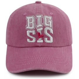 XacaYuerp Big Sister Gifts for Girls Age 3-10, Cute Big Sis Kids Hat, Big Sister Announcement Toddler Baseball Cap, Christmas Birthday Gifts for Daughter Pink