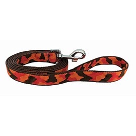 BUDDYPACK | Dog Lead with Hand Strap | 1.00 - 2.00 m Long | 20 mm Wide | Multi-Colour: Many Pretty Colours (1.60 m, Dark Brown-Orange-Red)