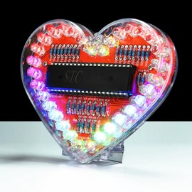 EIELE Soldering Practice Kit Seven Colour Heart LED Running Light with Automatic Changing Modes for Soldering Suitable for School Lessons and Learning for Soldering Enthusiasts (Soldering Required)