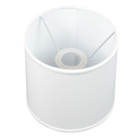FenchelShades.com 7" Top Diameter x 7" Bottom Diameter x 7" Height Fabric Drum Lampshade with European Attachment with 2.5" Drop (Linen White)