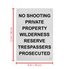 No Shooting Private Property Wilderness Sign, 8.5 x 11 in"