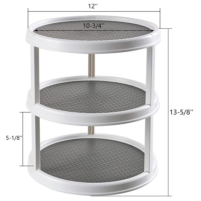Yesland 3 Tier Lazy Susan Turntable - 12'' Round Tiered