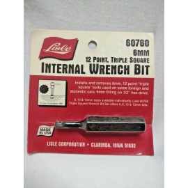 LISLE TOOLS 6Mm 12 point 1/2 Drive Triple Square Drive Bit 60760
