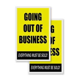 Going Out of Business (2-Pack) 24" x 36" Vinyl Decals | Sign Insert Peel & Stick Decals Stickers Window Signs