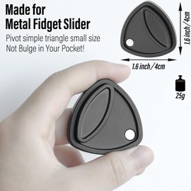 FREELOVE Pivot Magnetic Fidget Slider, Metal Worry Coin Haptic Clicker for Adults, Triangle Rotation Kinetic Toy Mechanical Sound EDC, Autism Sensory ADHD Anxiety Focus Meditation (Aluminum Black)