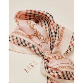 Daks (신세계강남점)DCSC2E825 DAKS GIFTSILK100% 베이지 체인프린트 쁘띠 삼각스카프링 세트 (Sinsagae Gangnam) DCSC2E825 DAKS GIFTSILK100% Beige Chain Print Petit Triangle Scarf Ring Set