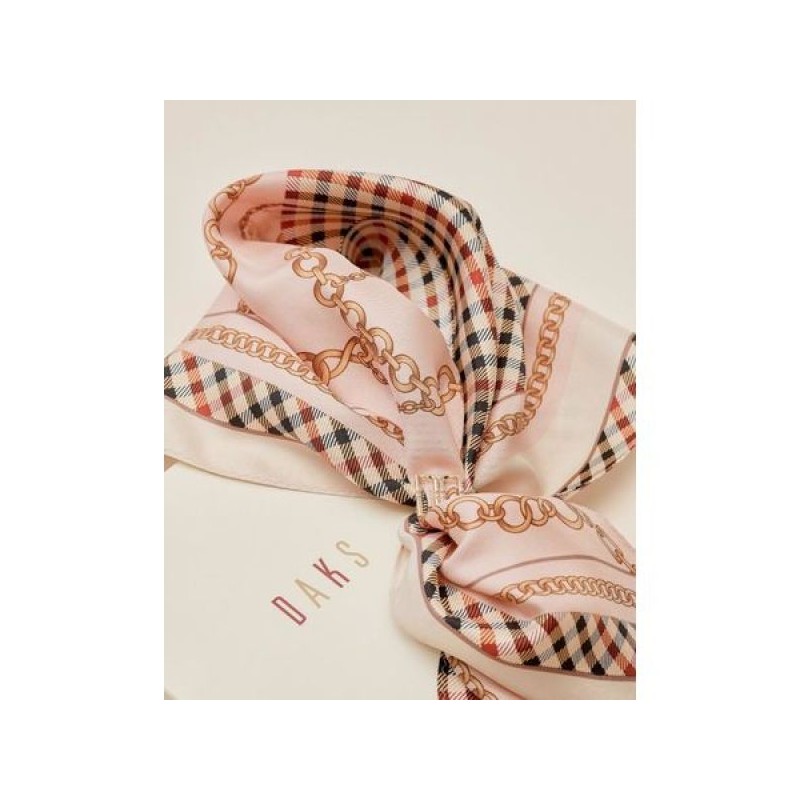 Daks (신세계강남점)DCSC2E825 DAKS GIFTSILK100% 베이지 체인프린트 쁘띠 삼각스카프링 세트 (Sinsagae