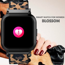 BIGCHINAMALL Smart Watch Fitness Tracker Watches for Women, Fitness Watch with Heart Rate Monitor Blood Pressure Monitor Sports Tracker Sleep Monitor (Leopard)