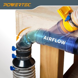 POWERTEC 70336V 2-1/2" OD 90 Degree Elbow - ABS Plastic Dust Collector Connector (Clear)