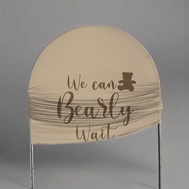 Arch Backdrop Cover We Can Bearly Wait Birthday Party Chiara Arched Stand Stretchy Fabric Covers for Brown Beige Bear Baby Shower Parties Banquets Decorations (2.6x6ft,2349)