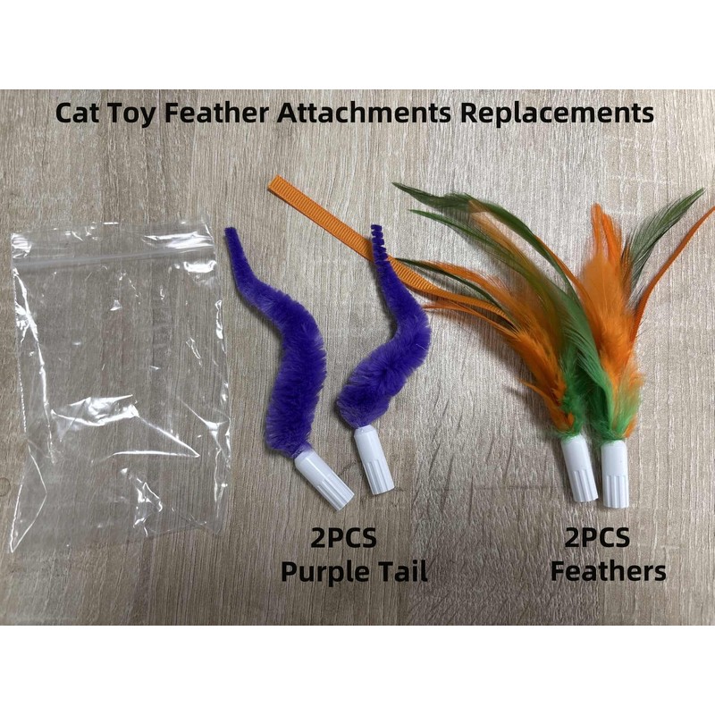 Chtoocy Cat Toy Feather Attachments Replacements - 4PCS Feather Replacements