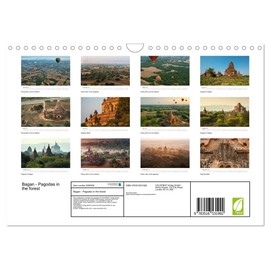 Bagan - Pagodas in the forest (Wall Calendar 2026 DIN A4 landscape), CALVENDO 12 Month Wall Calendar: The ancient city in Myanmar