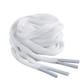 Handshop Half Round Shoelaces 1/4" - Oval Shoe Laces Replacements For Sneakers and Athletic Shoes Sports White 72 inch (182cm)