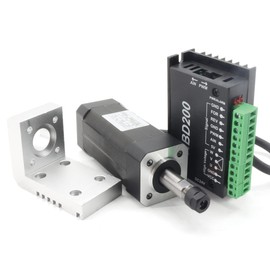 RATTMMOTOR 24V DC Brushless Spindle Motor 10800RPM 104W Air Cooled Spindle Motor 42mm ER8+BLDC Spindle Motor Driver Controller 5A+Spindle Motor Mount Bracket for CNC Router Milling Machine