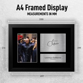 HWC Trading FR A4 Laurence Fishburne The Matrix Morpheus Gifts Printed Signed Autograph Picture for Movie Memorabilia Fans - A4 Framed