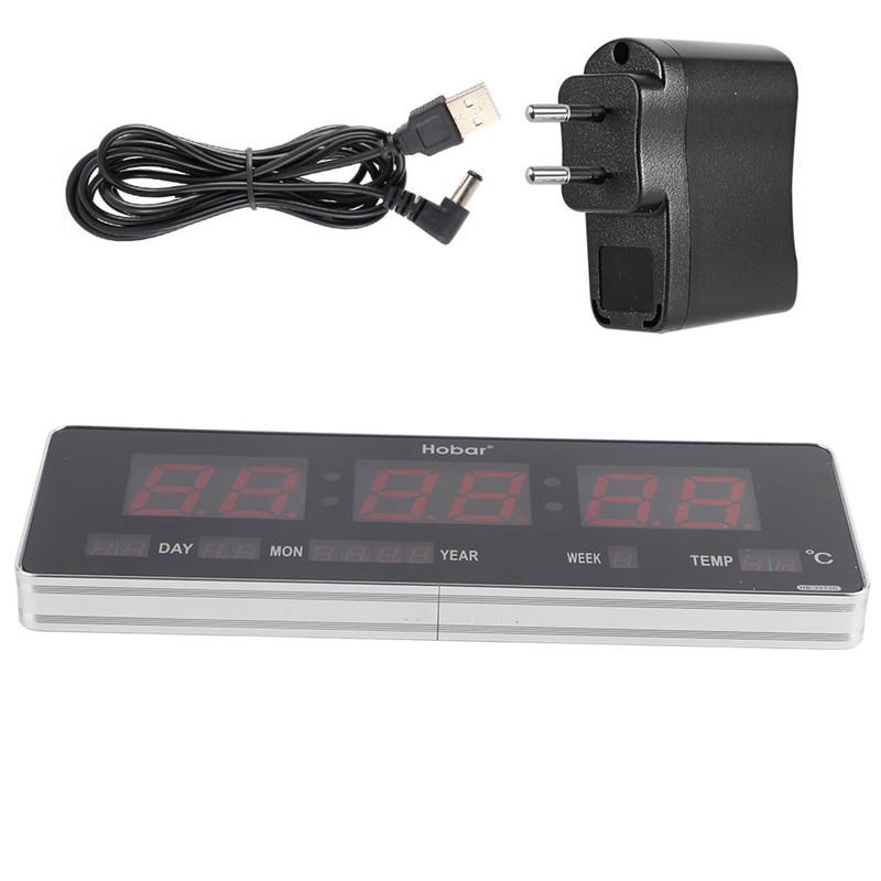 Digital LED Calendar Clock Temperature Wall Clocks (Calendar Temperature Week)