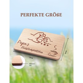 Breakfast Board Dad Gifts | Bread Board with Engraving "Papa's Breakfast Board" | Father Gifts Beech Wood | Gift Idea Ideal for Father's Day Birthday Christmas