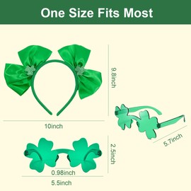 Jc.upin St Patricks Day Headband,St Patricks Day Glasses,St Patricks Day Accessories,Shamrock Irish Party Photo Booth Prop Party Favor Supplie St Patricks Day Outfits for Kids Women Adults Outfits