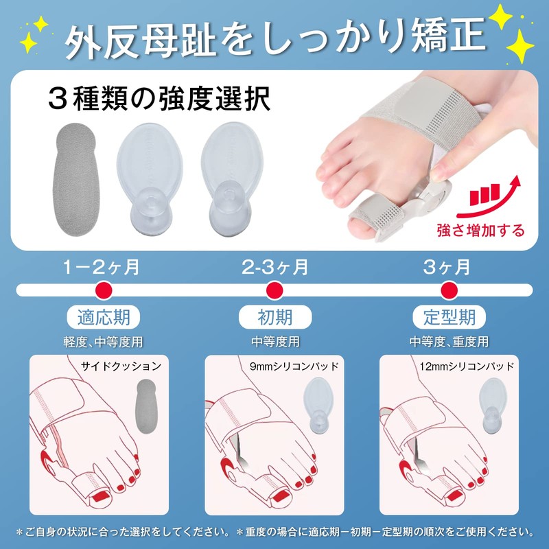 外反母趾サポーター 親指ストレッチャー 外反母趾グッズ 装着簡単 自宅用 洗える 防臭 男女兼用 左右兼用 (Upgrades