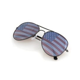 SHADERZ Aviator USA America American Flag Sunglasses - Great Accesory for 4th of July (Gunmetal, Multi)