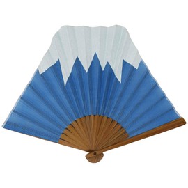 Stylish kimono Iroha Men's Fan, The FUJISAN Fabric Fan, 9.4 inches (24 cm), blue