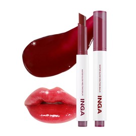 INGA INGA Water Glow Melting Balm C [RASBERRY JUICE] | Hydrating Sheer Lip Balm with Juicy & Melting Texture C Non-Sticky, Plumping Effect C K-Beauty Glass Lip Look