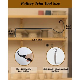 Stainless Steel Pottery Trimming Tools for Clay and Ceramic Trim, Pottery Double Ended Trim Tools and Trimming Tools Ceramics for Pottery and Clay Artists (1 Pack)