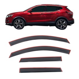 IKON MOTORSPORTS in Channel Window Visors Compatible with 2017-2022 Nissan Rogue Sport, Slim Style Acrylic Smoke Rain Guards, Side Window Wind Deflectors 4PCS