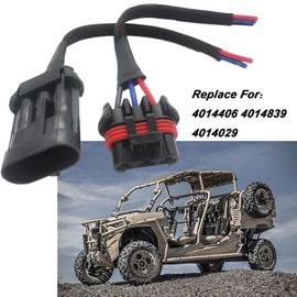 Micarun Set 3 Wires ATV Stator Connector Wiring Harness Pigtail Plug Kit Fit for Polaris RZR Ranger UTV ATV