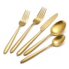 DEACORY Silverware Set Flatware Set Matte Gold Stain Polished Cutlery