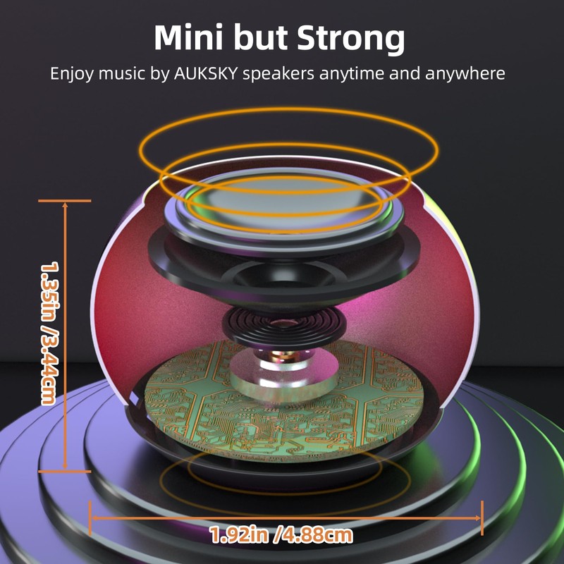 AUKSKY 2Pack Portable Mini Speaker, Bluetooth Tiny Speaker,Wireless Micro Speaker