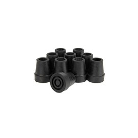 Qty: 10x 19mm (3/4") Rubber Ferrules, Tips or Feet for Walking Sticks or Canes - Black - by Lifeswonderful