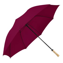 The Hole In One 62 Inch Large Oversize Windproof Golf Umbrella For Men And Women, 8 Strong Fiberglass Ribs Portable Umbrella, 2 Person Umbrella with Wooden Handle for Men & Women, Burgundy