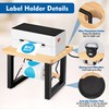 COITEK Label Holder for Rolls and Fan-Fold Labels, Wooden Desktop