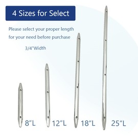 asdmm Boat Rub Strakes - Marine Stainless Steel Line Rub Strakes Protection, Sailboat Yacht RV Accessories, 2 PCS (8")