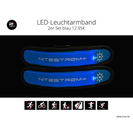 Znex LED Light Bracelet for Sports and Outdoors Bright LED jogging bicycle flashing warning light for high visibility in the dark., blue