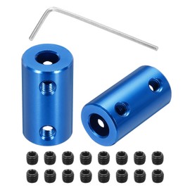 MECCANIXITY Rigid Screw Coupling 6mm to 8mm Shaft Coupler Connector L25mm x D14mm Steel Joint Connector Rigid Coupling Set for 3D Printers DIY Encoder with 8 Screws & Hex Wrench, 2 Pcs