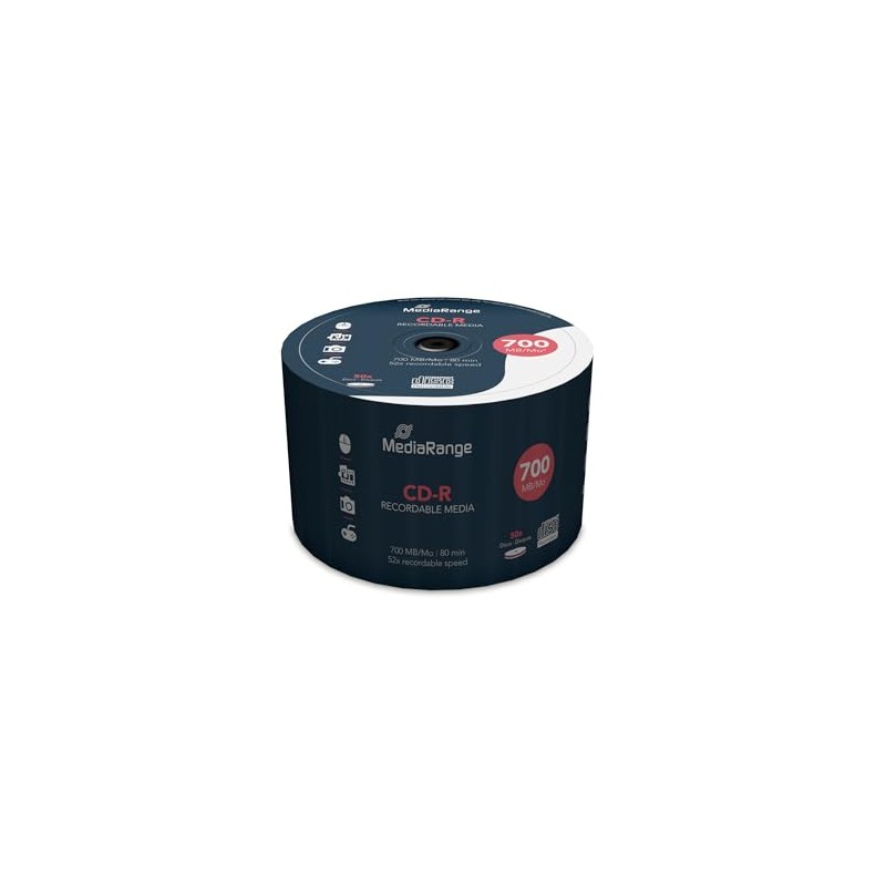 MEDIARANGE MR207 CD-R Blank Discs (52x Speed, 700 MB, Spindle