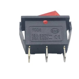 3 pin 2 Position Red Lighted Rocker Switch for Desktop Grinder,Electric Fireplaces,Neon Lamp,Household appliances,Lawn Mower,Electric Tool and Snowblower