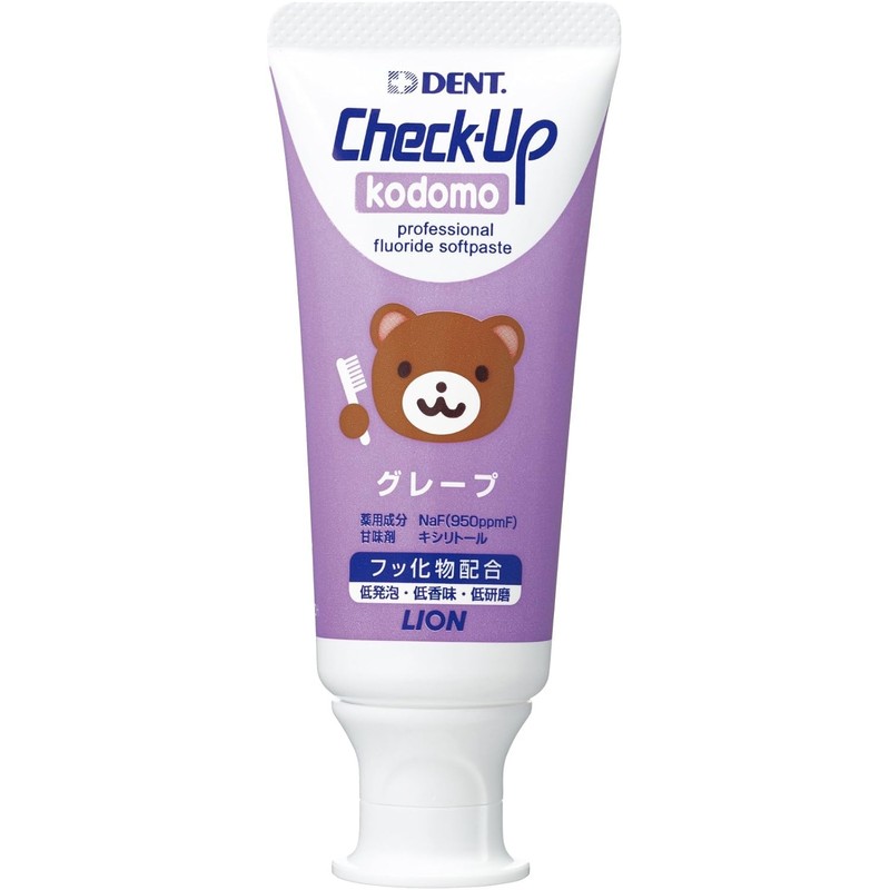 Lion Dental Material Lion Check-Up Kodomo 60g Grape Paste, Purple