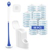 JEHONN Disposable Toilet Brush with 48 Wand Cleaner Refills, Wall