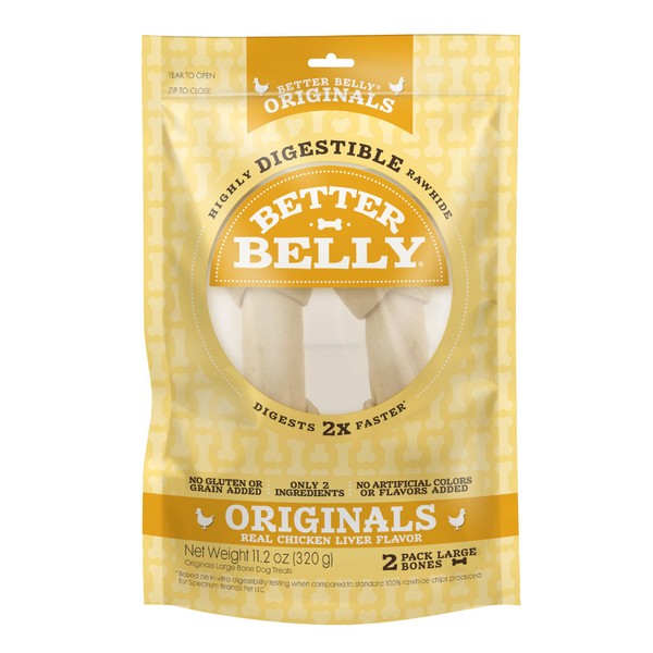 Better Belly Better Belly Chicken Liver Rawhide Large Dog Bones,