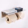 Double Toilet Paper Holder with Shelf Polished Chrome, APLusee SUS304