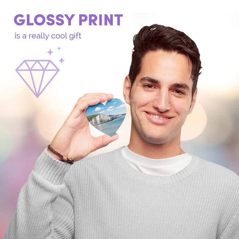 1 x Heart MDF Magnets - Seven Sisters Chalk Cliffs