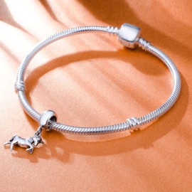 Animal Pets Charm 925 Sterling Silver Cute Rabbit, Night Owl Bird, Flying Dove, Mython Unicorn, Peace Bird Dove Beads, Fits European Charms Bracelet, Gifts for Children, Sterling Silver, No Gemstone