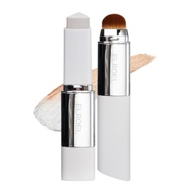 ELROEL BLANC Cover Cream Stick V – Base coreana que cambia de color con cepillo desmontable – Base de maquillaje de cobertura completa a media (201 light, 0.45 onzas)